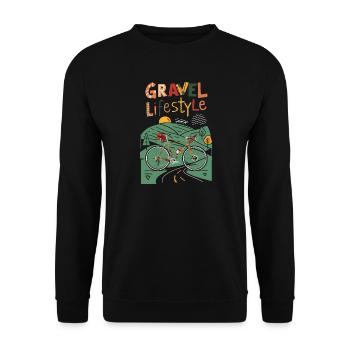 Adventure Cycling Travel Tee Gravel Bike - Sweat-shirt Unisexe - noir - Devant - Alina (178cm) & Michal (187cm)