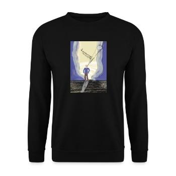 Jenseits des Horizonts: Eine kosmische Odyssee - Unisex Pullover - Schwarz - Vorne - Alina (178cm) & Michal (187cm)