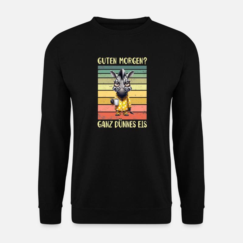 Zebra Morgenmuffel - Unisex Pullover - Schwarz
