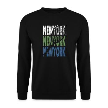 Tennis Shirt New York Turnier Amerika Design - Unisex Pullover - Schwarz - Vorne - Alina (178cm) & Michal (187cm)
