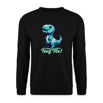T-Rex Umarme mich Umarmen Geschenk - Unisex Pullover - Schwarz - Vorne - Alina (178cm) & Michal (187cm)