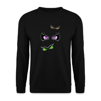 Halloween eyes evil - Unisex Sweatshirt - black - Front - Alina (178cm) & Michal (187cm)