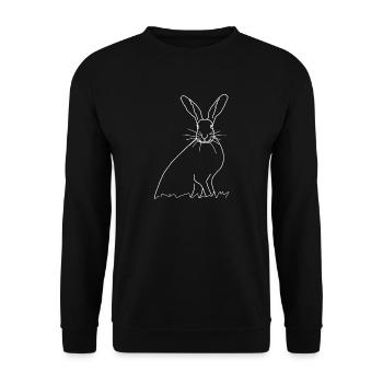 Rabbit lineart - Unisex Sweatshirt - black - Front - Alina (178cm) & Michal (187cm)