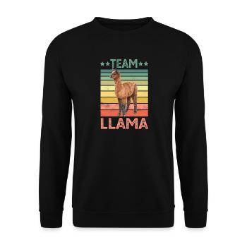 Lama - Unisex Sweatshirt - black - Front - Alina (178cm) & Michal (187cm)