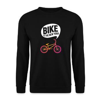 Bike Revolution Yoga Motivational Design - Unisex Sweatshirt - black - Front - Alina (178cm) & Michal (187cm)