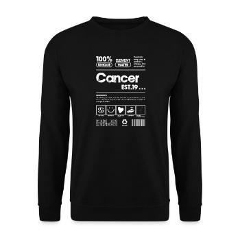 Cancer Water Zodiac Emblem - Unisex Sweatshirt - black - Front - Alina (178cm) & Michal (187cm)