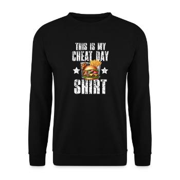Fast Food Cheat Day Fitness - Sweat-shirt Unisexe - noir - Devant - Alina (178cm) & Michal (187cm)