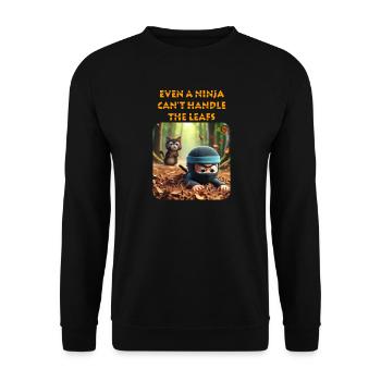 Animated Ninja and Cat Forest Adventure - Unisex Sweatshirt - black - Front - Alina (178cm) & Michal (187cm)