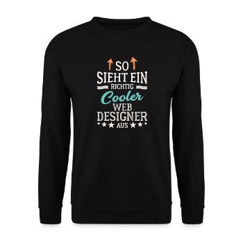 So sieht ein richtig cooler Webdesigner aus - Unisex Pullover - Schwarz - Vorne - Alina (178cm) & Michal (187cm)
