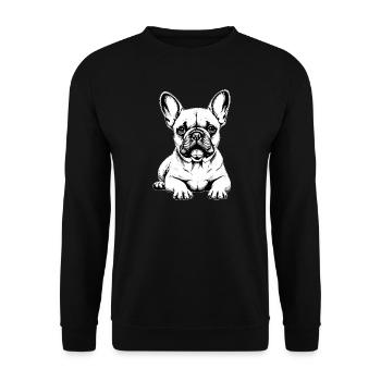 Cuddly Dog French Bulldog Charm - Unisex Sweatshirt - black - Front - Alina (178cm) & Michal (187cm)