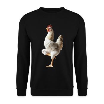Huhn - Unisex Pullover - Schwarz - Vorne - Alina (178cm) & Michal (187cm)