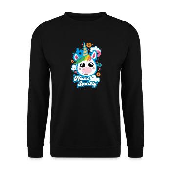 Neuro Sparkly Cute Unicorn - Unisex Sweatshirt - black - Front - Alina (178cm) & Michal (187cm)