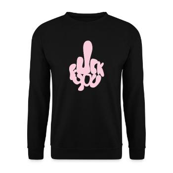 Fuck You in Bubble Letters - Unisex Sweatshirt - black - Front - Alina (178cm) & Michal (187cm)