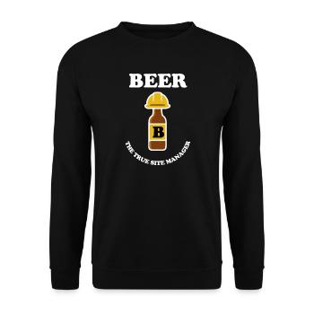 Beer bottle with construction helmet - Unisex Pullover - Schwarz - Vorne - Alina (178cm) & Michal (187cm)