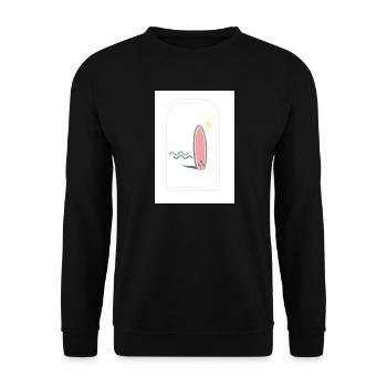 Surfbrett Sonnenaufgang Design - Unisex Pullover - Schwarz - Vorne - Alina (178cm) & Michal (187cm)