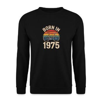 Retro Cycling Born in 1975 Design - Unisex Sweatshirt - black - Front - Alina (178cm) & Michal (187cm)