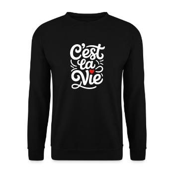 C'est La Vie France saying - Unisex Sweatshirt - black - Front - Alina (178cm) & Michal (187cm)