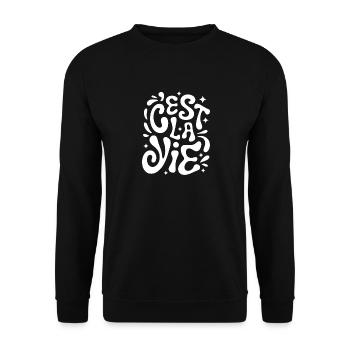 c'est la vie Art France - Sweat-shirt Unisexe - noir - Devant - Alina (178cm) & Michal (187cm)