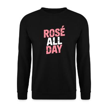 ROSÉ ALL DAY - Unisex Pullover - Schwarz - Vorne - Alina (178cm) & Michal (187cm)