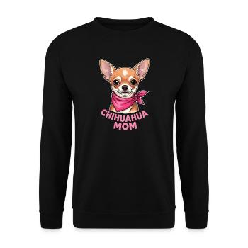 Portrait de maman chihuahua – Maman du chien cadeau - Sweat-shirt Unisexe - noir - Devant - Alina (178cm) & Michal (187cm)