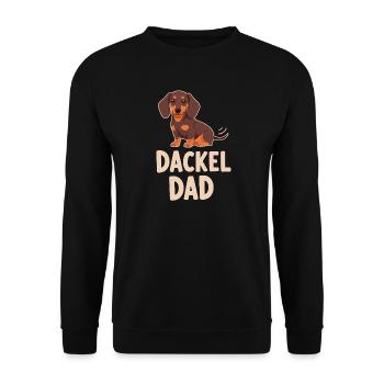 Dachshund Dad loving motif for dachshund owners - Unisex Sweatshirt - black - Front - Alina (178cm) & Michal (187cm)