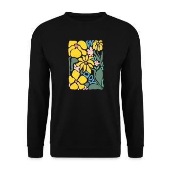 Good Mood Flowers - Yellow - Unisex Sweatshirt - black - Front - Alina (178cm) & Michal (187cm)