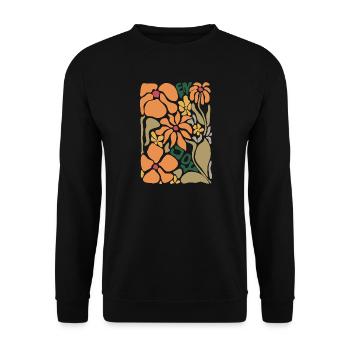 Orangene Blütenpracht - Enjoy - Unisex Pullover - Schwarz - Vorne - Alina (178cm) & Michal (187cm)