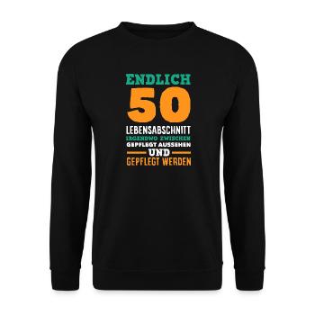 Lustiges 50. Geburtstag Geburtstagsshirt Geschenk - Unisex Pullover - Schwarz - Vorne - Alina (178cm) & Michal (187cm)