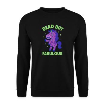 Colorful Unicorn with Saying - Unisex Sweatshirt - black - Front - Alina (178cm) & Michal (187cm)