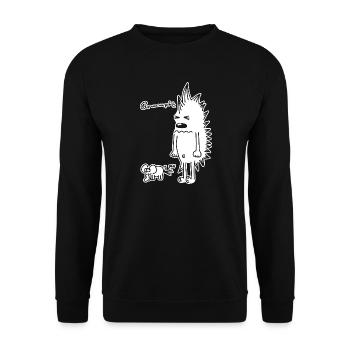 Hérisson et éléphant – Motif de dessin animé d’animal amusant - Sweat-shirt Unisexe - noir - Devant - Alina (178cm) & Michal (187cm)