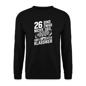 26 ne sont pas des 180 mais un vrai classique - Sweat-shirt Unisexe - noir - Devant - Alina (178cm) & Michal (187cm)