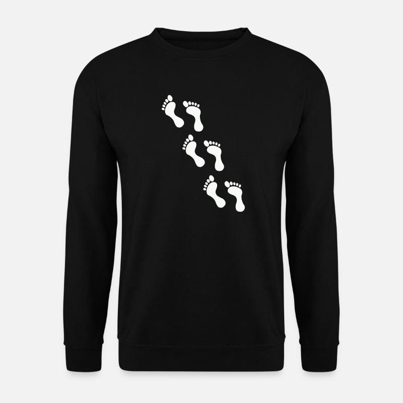 Kleine Fußabdrücke auf Schwarz - Unisex Pullover - Schwarz