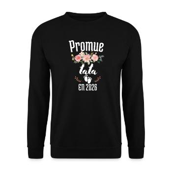Promue tata 2026, Annonce grossesse - Sweat-shirt Unisexe - noir - Devant - Alina (178cm) & Michal (187cm)