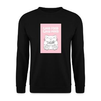 Bonne nourriture chatte kawaii - Sweat-shirt Unisexe - noir - Devant - Alina (178cm) & Michal (187cm)