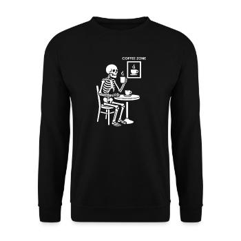 Skeleton Coffee Zone - Unisex Sweatshirt - black - Front - Alina (178cm) & Michal (187cm)