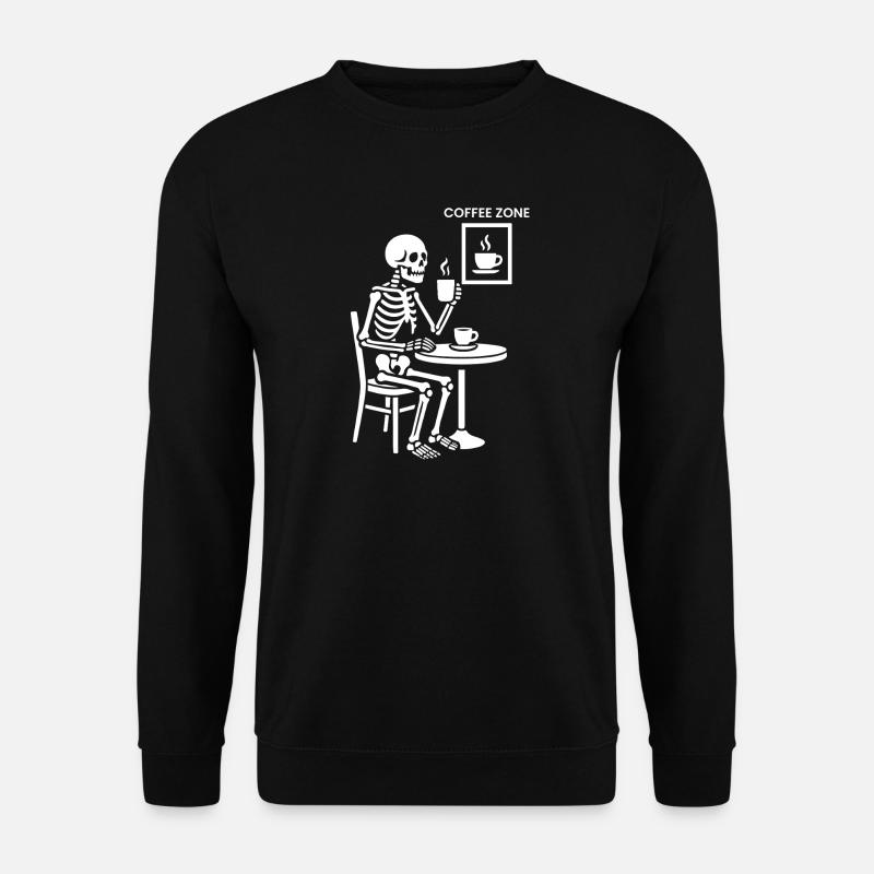 Zone de café squelette - Sweat-shirt Unisexe - noir