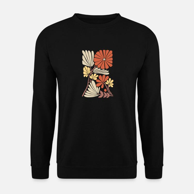 Boho Blumen Muster - Unisex Pullover - Schwarz