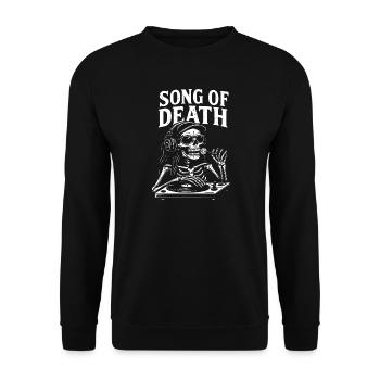 Song of Death Skelett-DJ - Unisex Pullover - Schwarz - Vorne - Alina (178cm) & Michal (187cm)