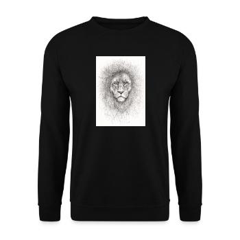 Very serious lion - Unisex Sweatshirt - black - Front - Alina (178cm) & Michal (187cm)