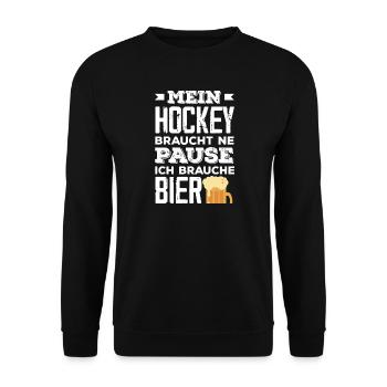 Cadeau drôle de joueur de hockey - Sweat-shirt Unisexe - noir - Devant - Alina (178cm) & Michal (187cm)