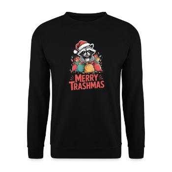 Merry Trashmas raton laveur Noël Humour Design - Sweat-shirt Unisexe - noir - Devant - Alina (178cm) & Michal (187cm)