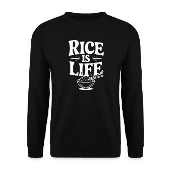 Rice is Life - Unisex Sweatshirt - black - Front - Alina (178cm) & Michal (187cm)