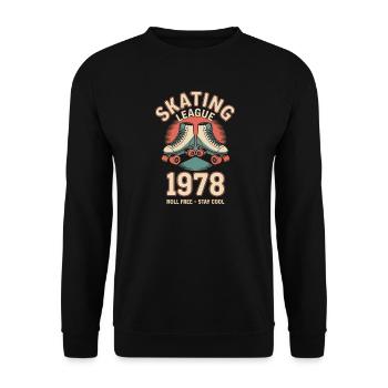 Vintage Skating - Unisex Pullover - Schwarz - Vorne - Alina (178cm) & Michal (187cm)