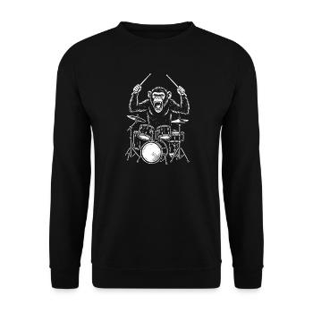 Drumming Chimp Band - Unisex Sweatshirt - black - Front - Alina (178cm) & Michal (187cm)
