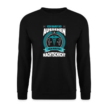 Pflegerin Geschenke Pflege Lustig Krankenpflegerin - Unisex Pullover - Schwarz - Vorne - Alina (178cm) & Michal (187cm)