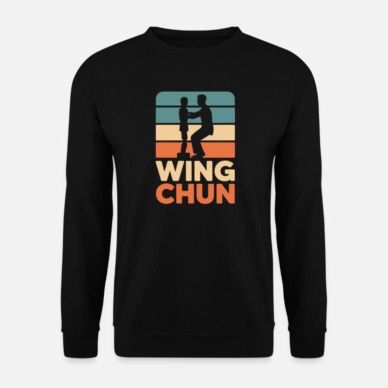 Wing Chun Retro-Silhouette - Unisex Pullover - Schwarz