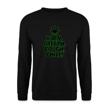 Chemise fumeuse de cultivateur de cannabis au cannabis Vibrades vertes - Sweat-shirt Unisexe - noir - Devant - Alina (178cm) & Michal (187cm)