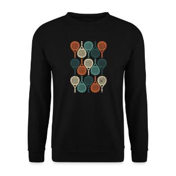 Padel vintage | Conception rétro des raquettes - Sweat-shirt Unisexe - noir - Devant - Alina (178cm) & Michal (187cm)