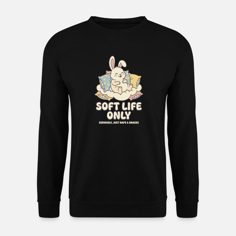 Cuddly bunny on cloud cushion - Unisex Sweatshirt - black