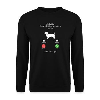 Mon petit basset griffon vendeen appelle le chien - Sweat-shirt Unisexe - noir - Devant - Alina (178cm) & Michal (187cm)